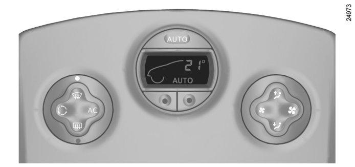 AUTOMATISK LUFTKONDITIONERING (6/8) 13 12 Im- och isborttagning på bakrutan Med motorn i gång, tryck på knappen 12. Kontrollampan 13 tänds.