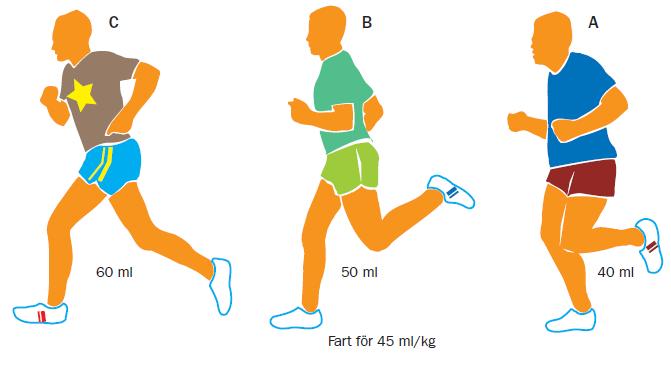 Testvärde I många sammanhang används den energi som frigjorts genom förbränningsprocesserna till att med muskelarbete förflytta den egna kroppen. Löpning är ett sådant exempel.