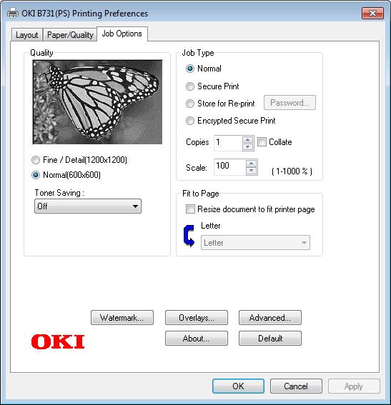 Beskrivning av utskriftsfunktionen 1 [Jobbalternativ (Job Options)]-flik För Windows XPSskrivardrivrutin Praktiska utskriftsfunktioner [Setup]-flik Beskrivning Kvalitet (Quality) Styr utskriftens