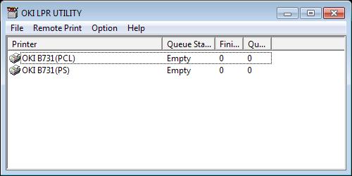 Verktyg för Windows Verktyget OKI LPR Utility Du kan använda verktyget OKI LPR Utility för utskriftsjobb via nätverket, hantering av utskriftsjobb och kontroll av skrivarstatusen.