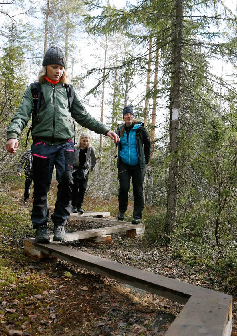 Förvaltningsberättelse Klass 6B från Nivrensaskolan provkör den nyrenoverade Tarzanstigen på Södra berget.