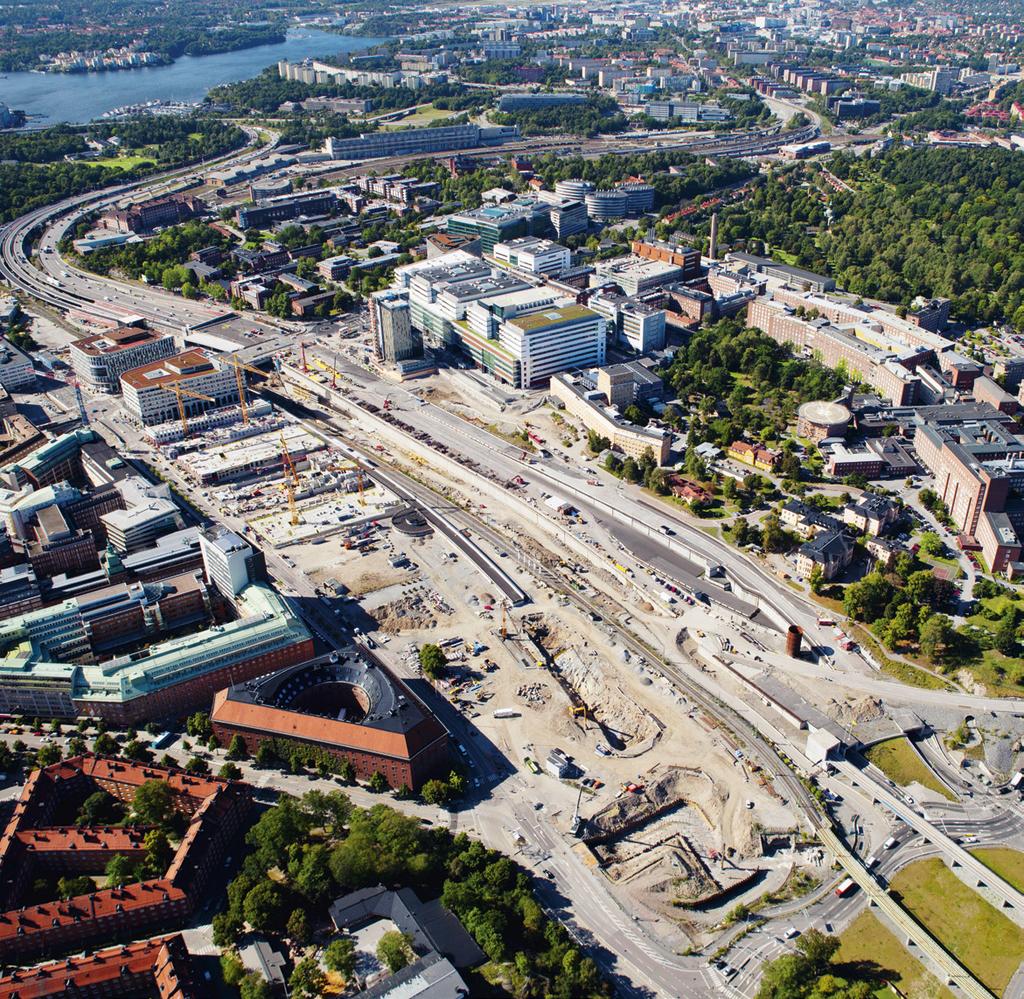 AVSNITT Minskar vibrationer i centrala Stockholm I Stockholm nya stadsdel Hagastaden byggs bostäder direkt ovanför järnvägen och höghus i trä i lätta konstruktioner.