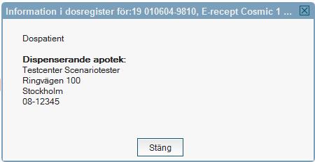 Knappen är ifylld om patienten har dosdispensering. Den här informationen hämtas från dosregistret.