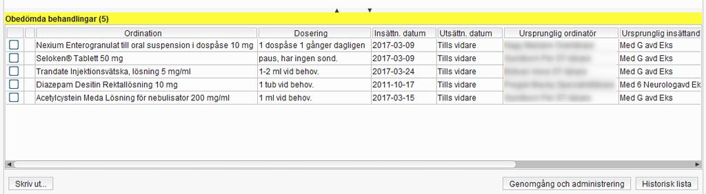 Josefine Laago 2018-04-13 1:4 6(16) Man kommer då till vyn som presenteras i bild 7 ovan. Klicka på knappen Läkemedelslista för att komma till Läkemedelsmodulen.