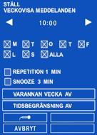för tidsbegränsning av meddelande. Tex. vid semester eller uppehåll av någon aktivitet. Knappen HÖR MEDDELANDE och SPARA visas inte förrän ett intalat meddelande är inspelat.