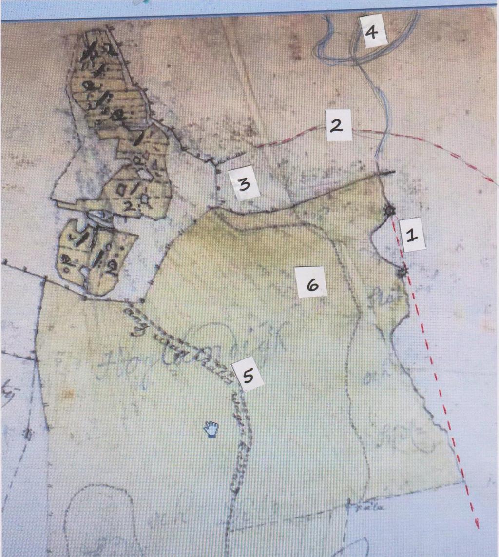 Intressanta iakttagelser på 1732 års karta över Noret. 1. Visar den gamla naturliga strömfåran från Östnavsjön med de två vattendrivna anläggningarna (* *) markerade.