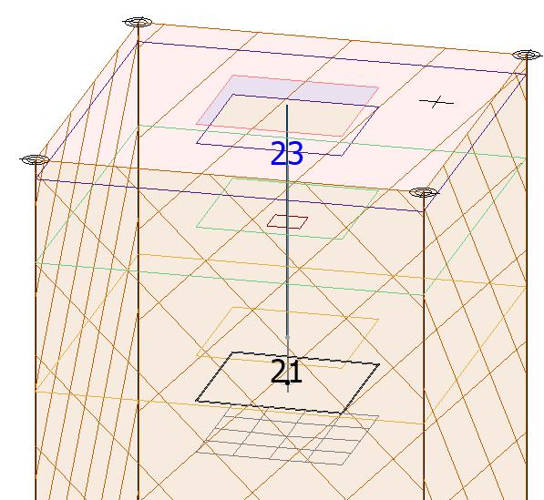 6.2.4 Garagepelare: Isolated foundation och 3D Soil jämförs med fjäderstödmodell Figur 6.13: Garagepelare i 3D Soil på Isolated foundation. Figur 6.14: Garagepelare från fjäderstödmodell på Plate och fjäderstöd från PLAXIS.