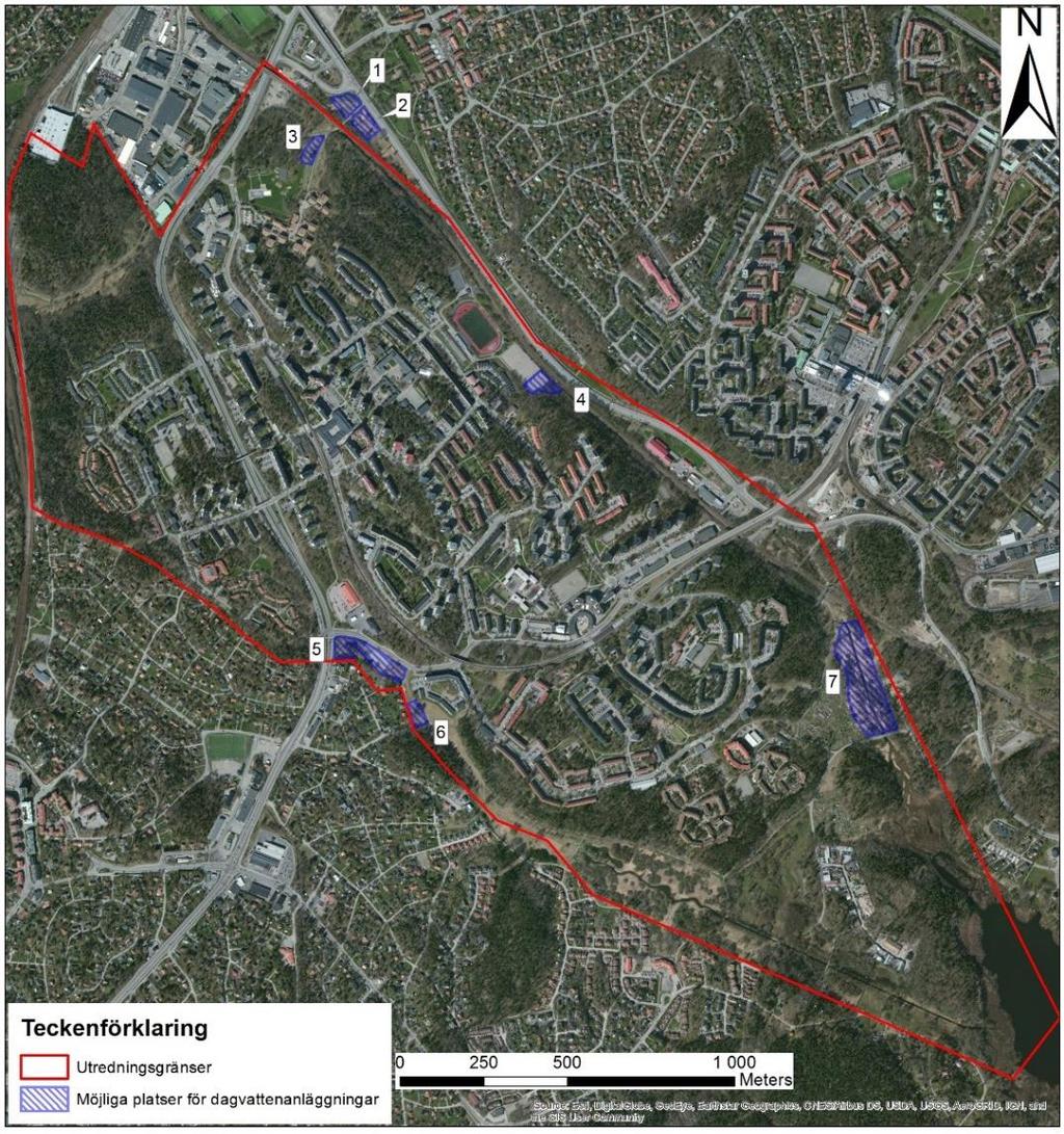 Inkom till Stockholms stadsbyggnadskontor - 2017-03-15, Dnr 2016-05329 Figur 5: Lämpliga platser för dagvattenanläggningar.