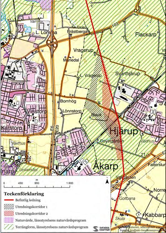 SAMRÅDSUNDERLAG LEDNINGSFLYTT - STAFFANSTORP 25 samt Art- och habitatdirektivet. Natura 2000-områden är, förutom att de är klassade som riksintressen, skyddade enligt Miljöbalken, kap.