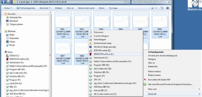 Filerna kommer nu att kopieras över till usb:t