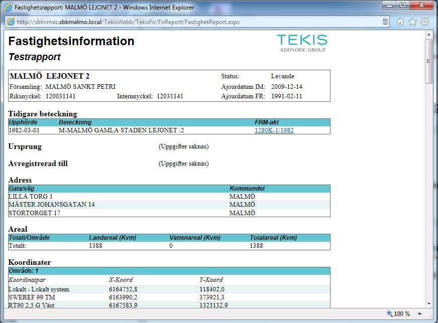 information om tidigare beteckning visas nu.