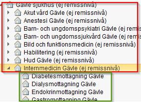 Sidan 13 VÄLJ RÄTT ENHETSNIVÅ VID SKICKA REMISS/REGISTRERA INKOMMANDE REMISS Enheter markerade (ej remissnivå) ska aldrig användas i