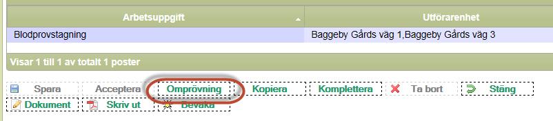 Dok nr OSF/AU-18:024 Klicka på Omprövning i raden av knappar i vyns nedre del. Vyn Omprövning delegering öppnas.