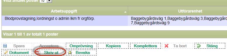 Dok nr OSF/AU-18:024 Klicka på Öppna på raden för önskad person i sökresultatet. Vyn Delegering lista öppnas, där personens delegeringar visas utifrån de sökvillkor du angav vid sökningen.