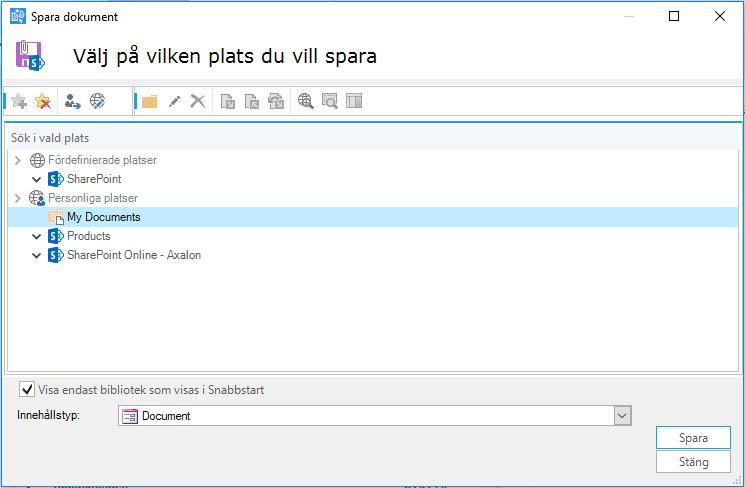 Enskilda filer kan kryssas bort i listan om inte alla filer ska sparas. Det är även möjligt att byta namn på filerna så att de får ett annat namn i SharePoint än det ursprungliga namnet.