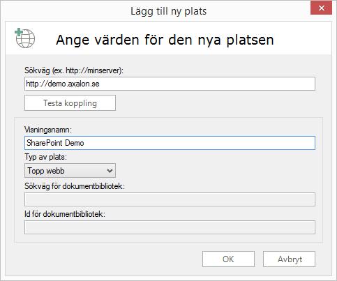 3. Skriv in adressen till den nya platsen i rutan Sökväg. Om du drog och släppte adressfältet från webbläsaren så är adressen redan ifylld. 4.