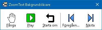 Kapitel 7 Verktygsfunktioner 207 Bakgrundsläsare Bakgrundsläsare ger dig möjlighet att lyssna på dokument, hemsidor, epost eller annan text samtidigt som du jobbar med något annat.