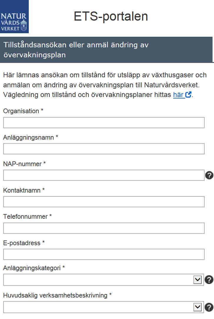 3. Ange de efterfrågade uppgifterna i den övre delen av formuläret (figur 2). Vi kommer i första hand kontakta den person som anges som kontaktperson här om vi har frågor om er anmälan. 4.