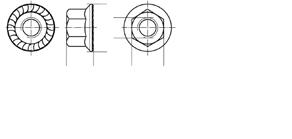 Unite din starka infästningspartner Sexkantsmutter M6M DIN 6923 Artikelnummer ZB (8) ZB (8) Tandad ZV (8) M6 10425 200 M8 11695 10435 13065 200
