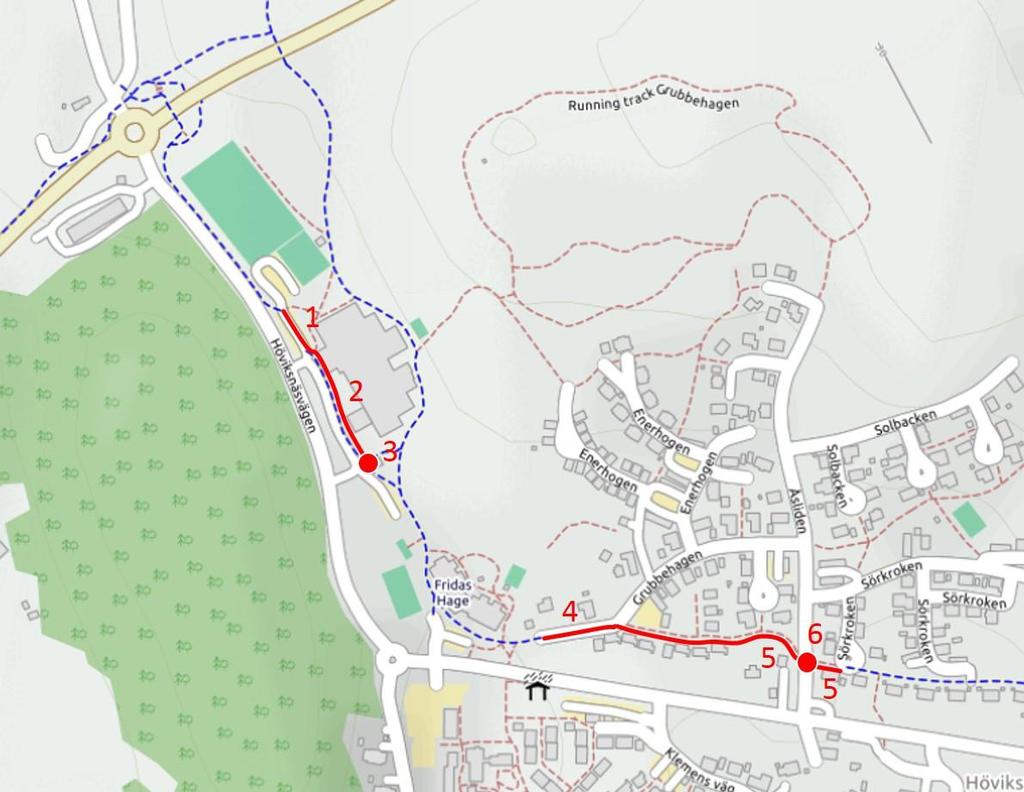 9 (22) Gång- och cykeltrafik I Figur 7 nedan ses gång- och cykelnätet inom programområdet och Höviksnäs.