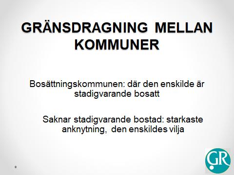 Oenighet om vad som är vistelsekommun och vad som är bosättningskommun Frågan om när en vistelse i en annan kommun än bosättningskommunen ska innebära att bosättningskommunen ändras, bör avgöras av