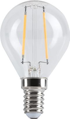 L: 97 mm E14 LED-lampa, klot, klar, retro/filament, LED-lampa med klotform i