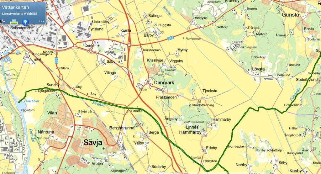 2017-08-18, s 10 (16) Funboån som ligger ca 2,5 km nedströms detaljplanen är ett Natura-2000 område (Sävjaån- Funbosjön, SE0310345), enligt figur 4.