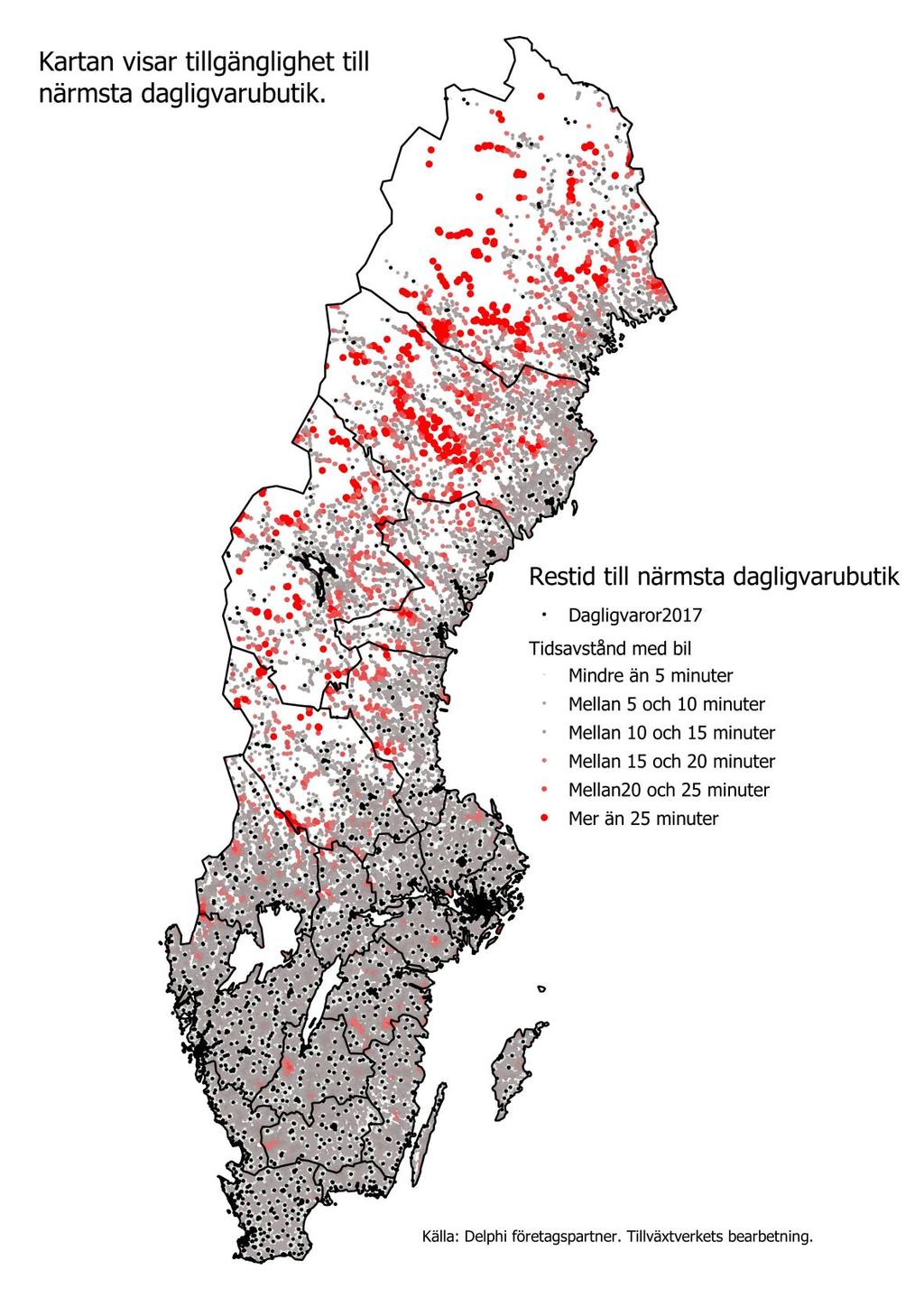 Figur Befolkningens tillgänglighet i