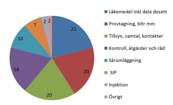 10 Åtgärder Det har varit svårt att få fram exakt vilka åtgärder som gjorts för personerna som ingått i Estherteam. Komplett kodning saknas och statistik har fått föras manuellt.