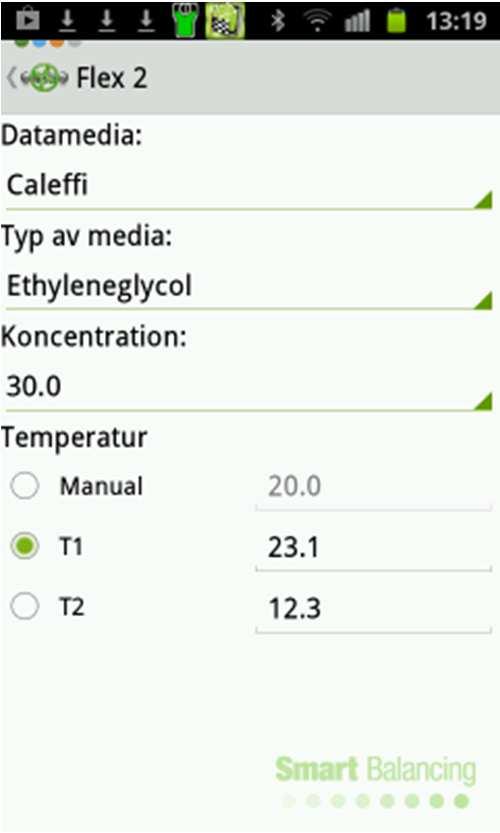 Välj Typ av Media. Välj koncentration. Temperatur. Ventiltillverkares korrektionsfaktorer gäller mellan 0 C 100 C.