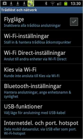 För att överföra mätdata från Android-enhet till Support