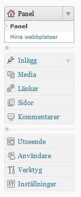 2.1 Några tekniska tips Under Mina webbplatser hittar du alla de bloggar Menyn