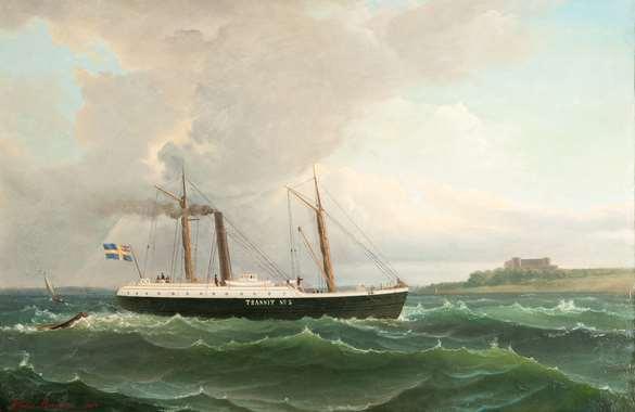 Ångaren TRANSIT 3, byggdes 1855 på Motala Varv & Verkstad. Ägare var Rederi: A.O. Wallenberg Ångbåtsbolaget Scandia, Stockholm. Hemmahamn: Borgholm.