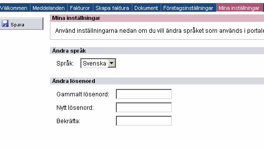 5. Mina inställningar Det här är personliga inställningar som gäller ditt inloggningskonto.