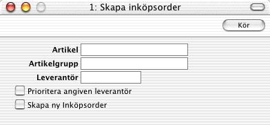 Kapitel 2: Inköp - Registret Inköpsorder Varje artikel bör vara specificerad med ett pris (det normala inköpspriset).