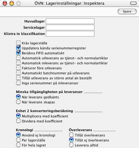 HansaWorld och Hansa Financials Lagerinställningar Registrera information som namn och adress för varje källa enligt behov och klicka sedan på [Spara] för att spara förändringarna.
