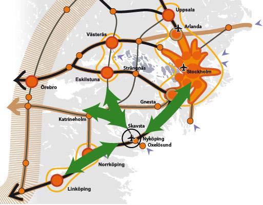 Stockholm Skavsta flygplats tillsammans med Ostlänken skapar redundans till Arlanda