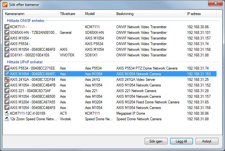 Uppgift 1, ett mycket enkelt system Se till att Nätverksidentifiering är aktiverad. I Windows XP heter motsvarande UPnP-ramverk. Sök efter kameror knappen. 2. Klicka på knappen Sök efter kameror.