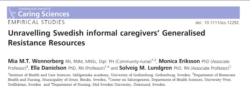 RESULTAT Caregivinghood som består av flera