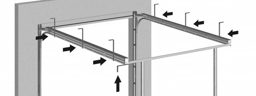 För att uppnå ett exakt mätresultat måste samma mätpunkter användas för varje diagonal. Mät diagonalerna och rikta löpskenorna parallellt. 7.6.