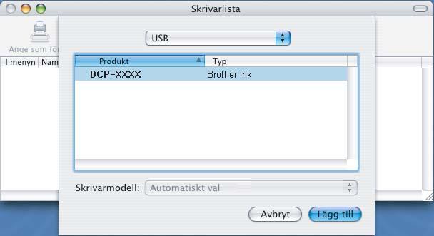 Steg 2 Installera drivrutin och programvara 6 Sätt in den medföljande cd-skivan i cd-läsaren. 11 För användare av Mac OS X 10.2.4 till 10.2.8: Klicka på Lägg till.