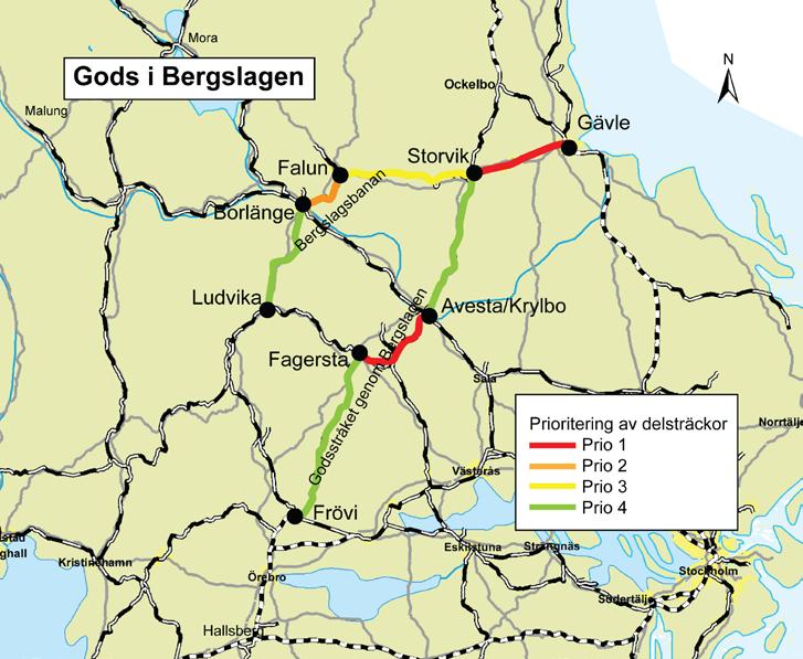 1. Inledning 1.1 Bakgrund och syfte Merparten av godstrafiken genom Bergslagen är genomgående trafik mellan norra och södra Sverige, men mycket godstrafik tillkommer också från industrier i området.