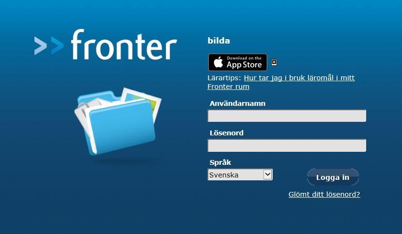 Kort om Fronter: Alla våra kurser finns på Fronter, på adressen https://fronter.com/bilda Ditt användarnamn, som du får från kansli när du anmält dig är av typen VSA.