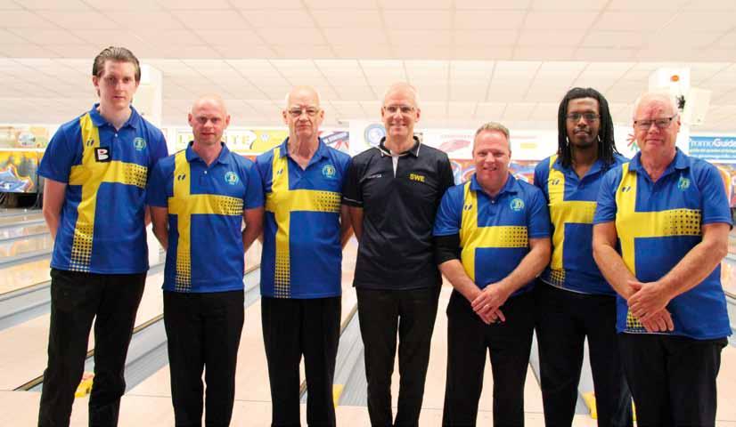 Det svenska herrlandslaget : Anton Elofsson, Ulf Andersson, Anders Nordell, Förbundskapten Ulf Sandblom, Pierre Wilhelmsson, Fredric Flink och Szczepan Drapsa.