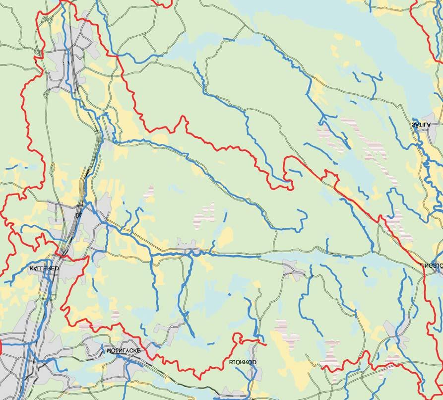 Till ån avvattnas, i det övre loppet, sjöar som Finnsjön, Yxsjön, Nordsjön och Östersjön. Vid Lindome byter ån namn till Kungsbackaån. Lillån utgör det viktigaste tillflödet nedströms Lindome.