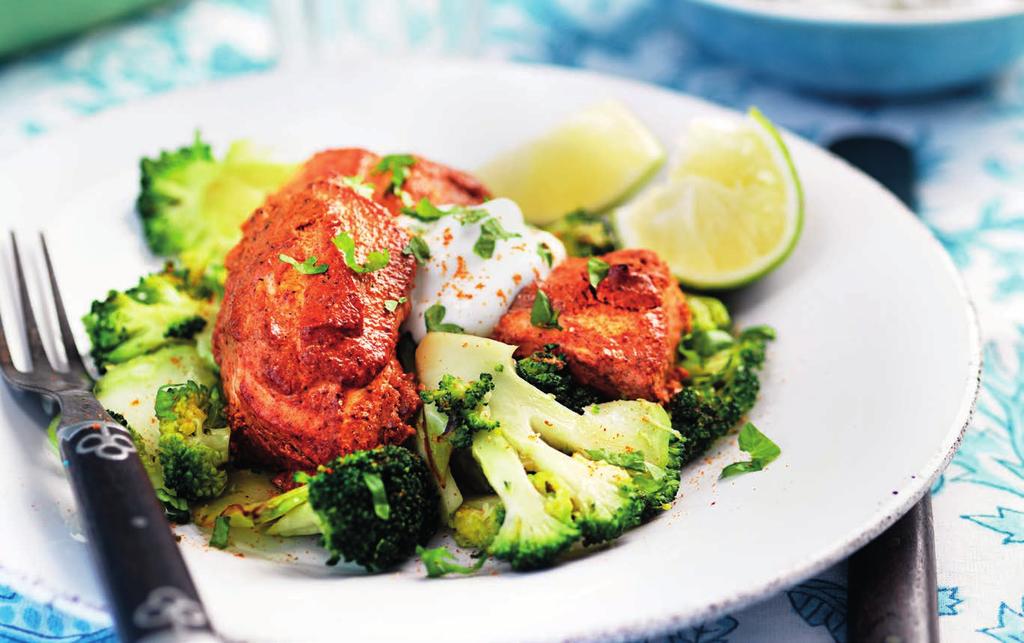 RECEPT 3 30 min 429 kcal/port Fett 40% Kolhydrater 36% Protein 24% Kyckling tandoori Krämig kyckling med indiska smaker.