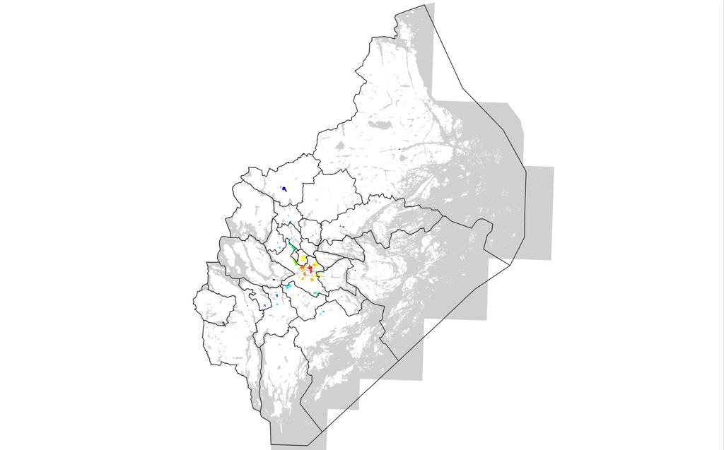 3:1 Modellen: Variabel 1 Tillgänglighet med kollektivtrafik Resultatet från den statistiska analysen visar att kontorshyran ökar ju fler boende som når området inom 3 min med kollektivtrafik.