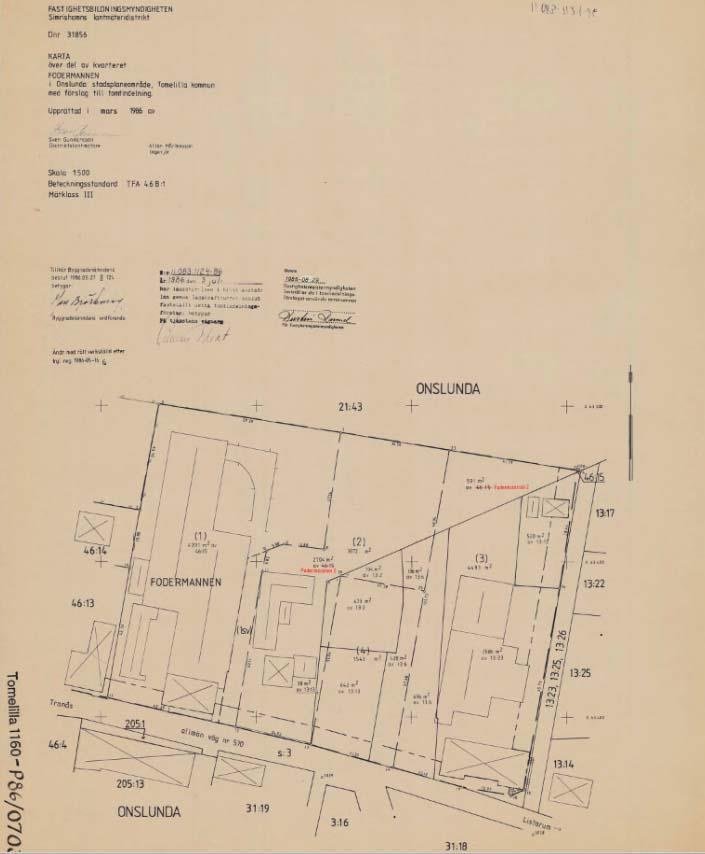 Tomtindelningen fodermannen. Detaljplan som delvis upphör att gälla Gällande detaljplan, Onslunda S1, ersätts i berörd del av föreslagen detaljplan.