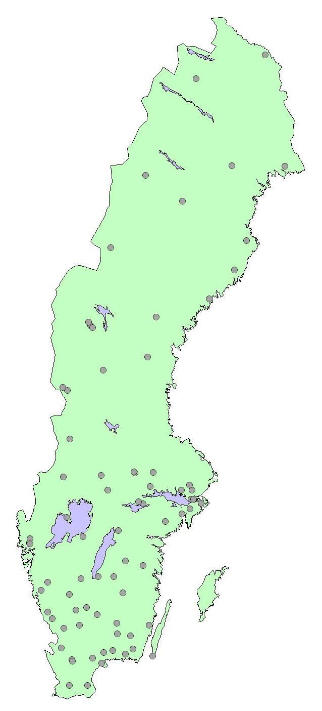 Krondroppsnätets övervakning av luftföroreningar i Svealand. Resultat t.o.m. september 1. IVL rapport B 191 undertryckslysimetrar som suger vatten från cm djup via ett fint, keramiskt filter.