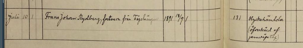 Bilden tillhör Nynäshamns Tågmuséum. Ur dödboken för Österhaninge församling år 1910.